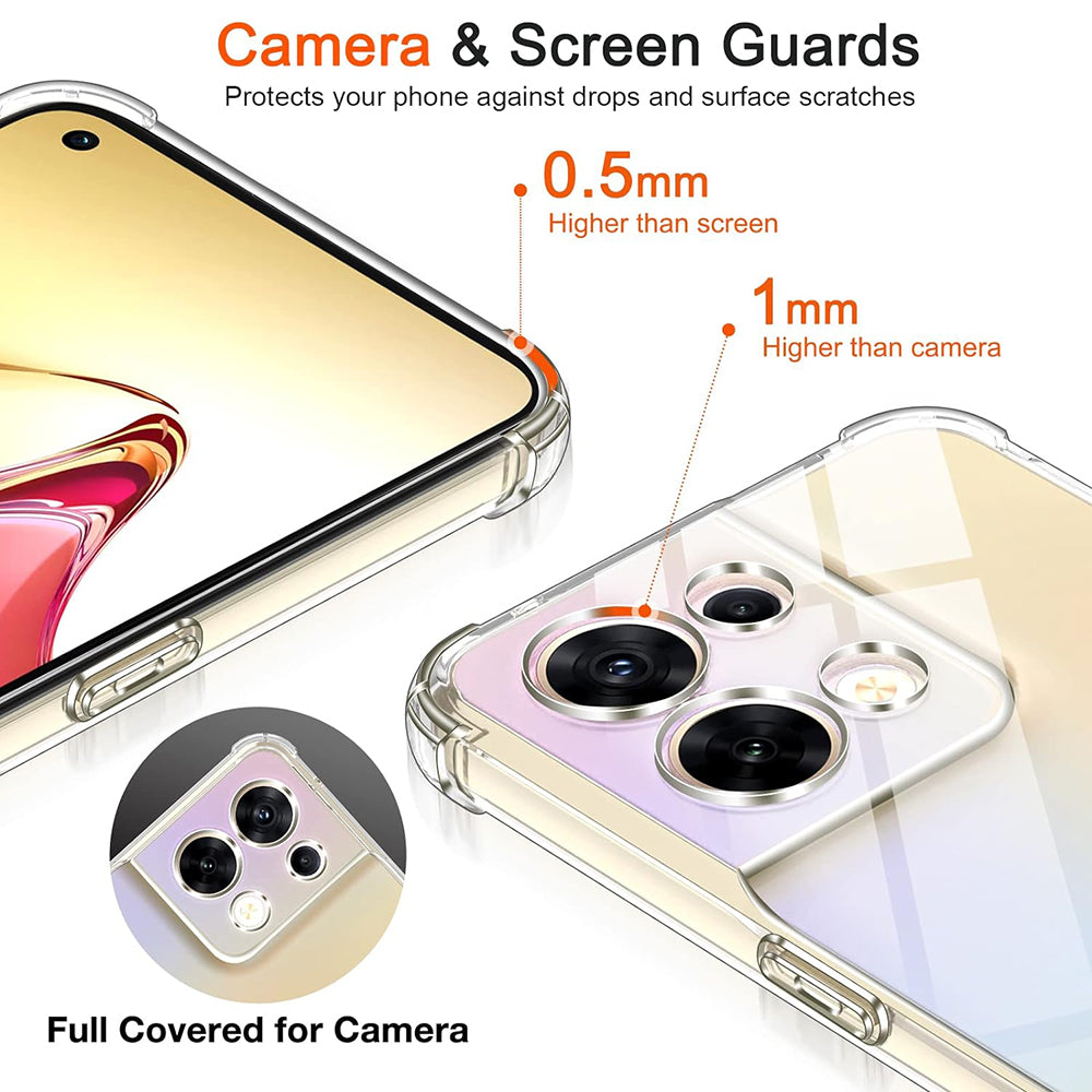 Coque pour Oppo Reno8, Techsuit, Antichoc Claire, Transparente