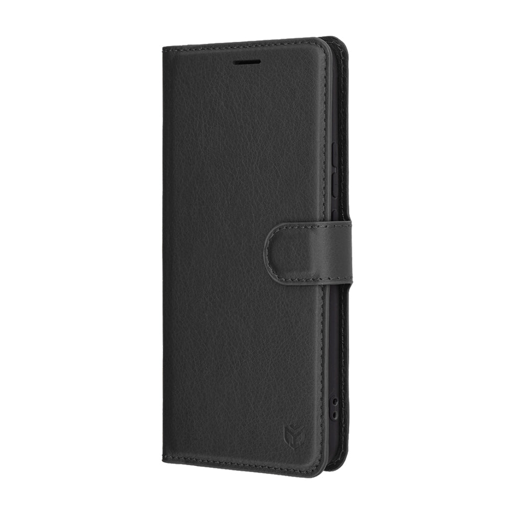 Coque pour Realme 14 Pro+, Techsuit, Leather Folio, Noire