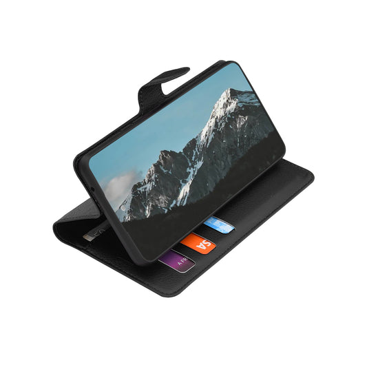 Case for Realme 16, Techsuit, Leather Folio, Black