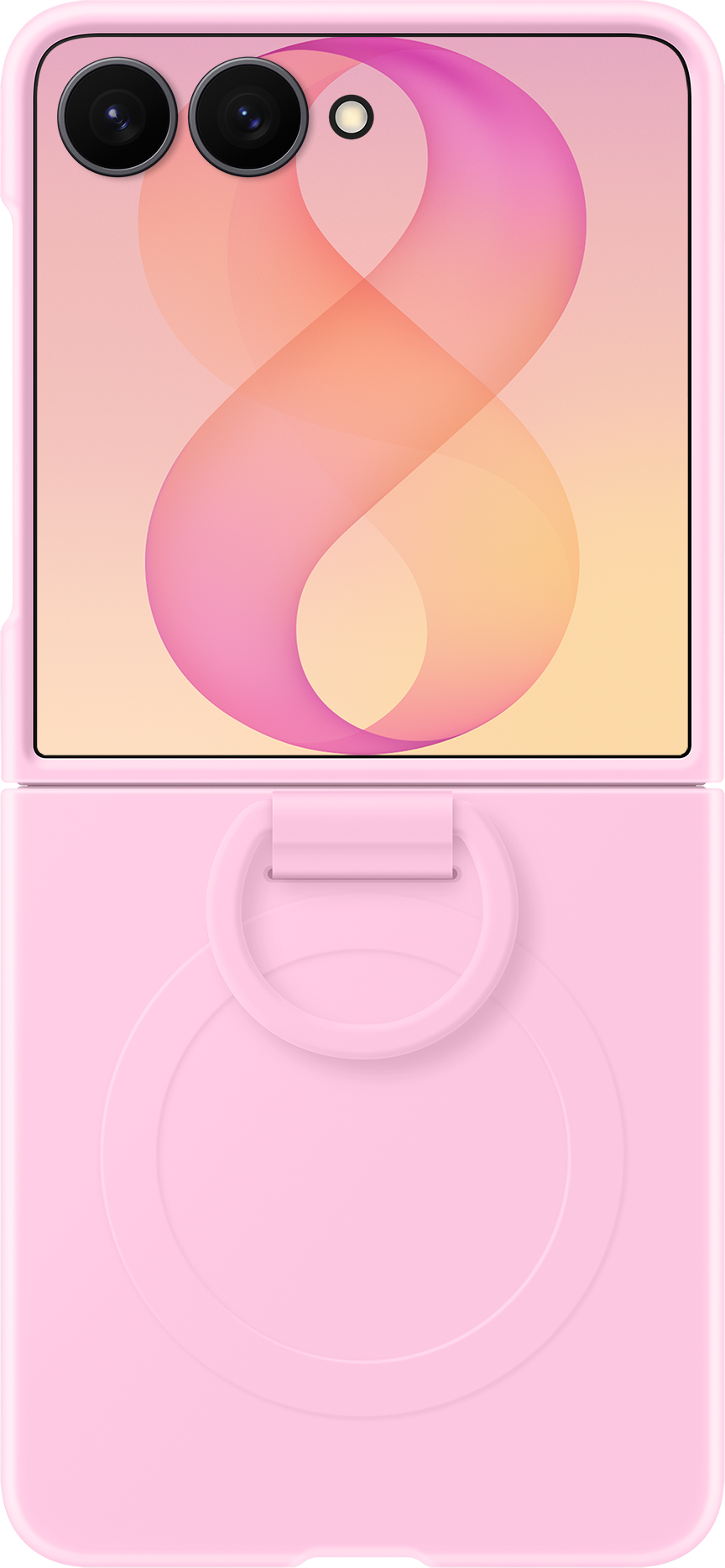 Coque pour Samsung Galaxy Z Flip8 F776, Silicone Ring Magnet, Rose EF-EF776CVEGWW