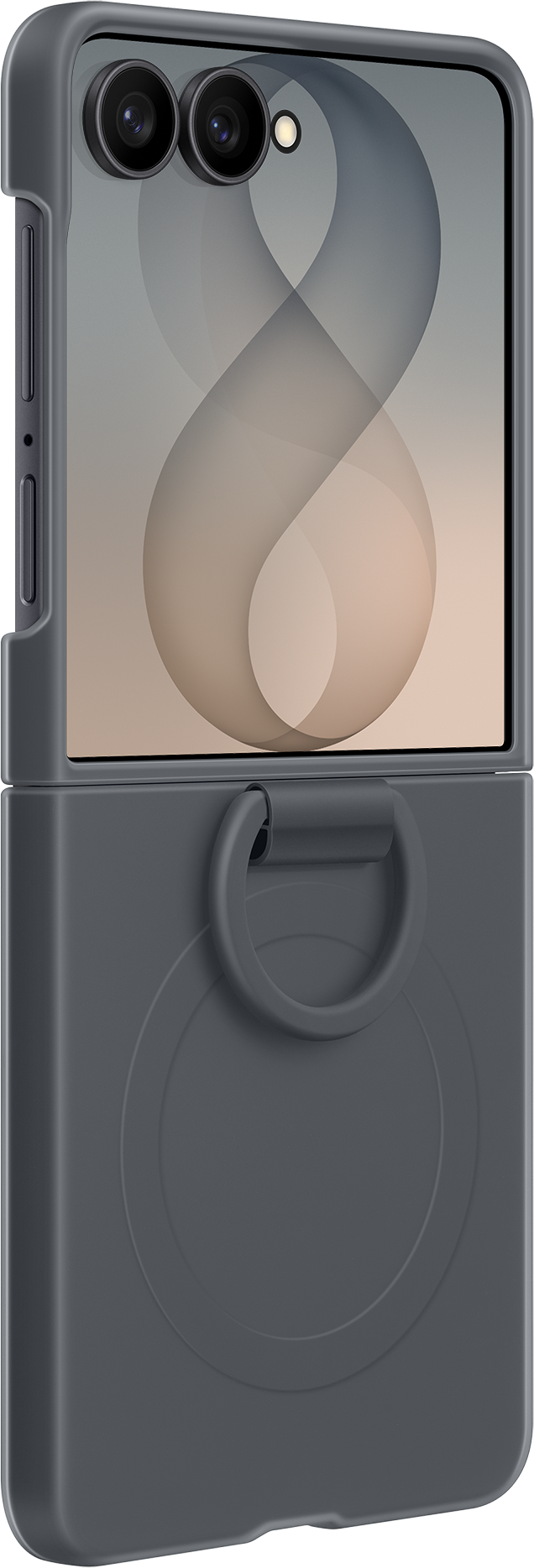 Coque pour Samsung Galaxy Z Flip8 F776, Silicone Ring Magnet, Noire EF-EF776CBEGWW