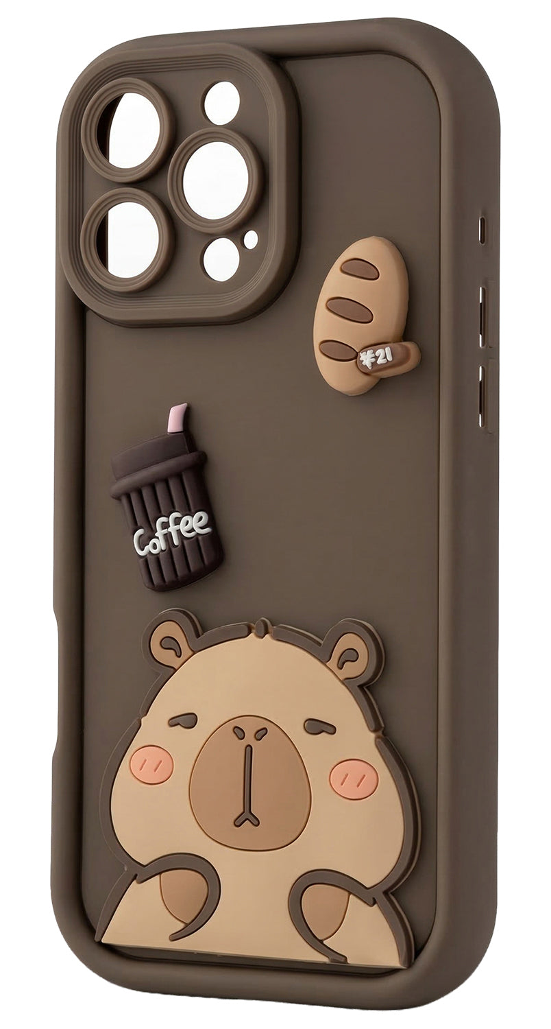 Coque pour Samsung Galaxy S25 Ultra S938, OEM, Ultra Trendy 3D Capybara, Marron