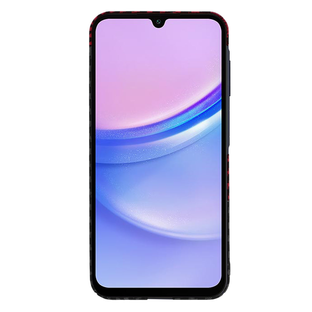 Coque pour Samsung Galaxy A15 5G A156 / A15 A155, Techsuit, Carbonite FiberShell, Noir Rouge