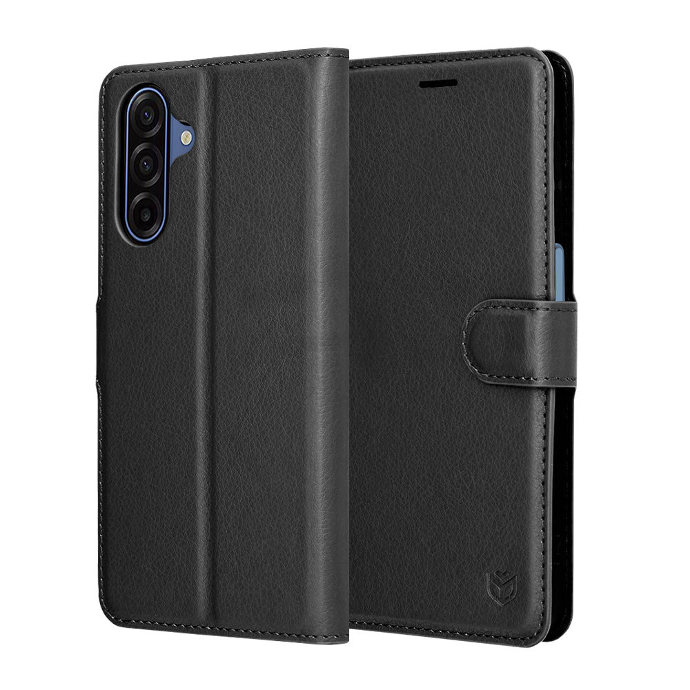 Case for Samsung Galaxy A18 5G A186 / A18 4G A185 / F17 / M17 / A17 4G A175, Techsuit, Leather Folio, Black