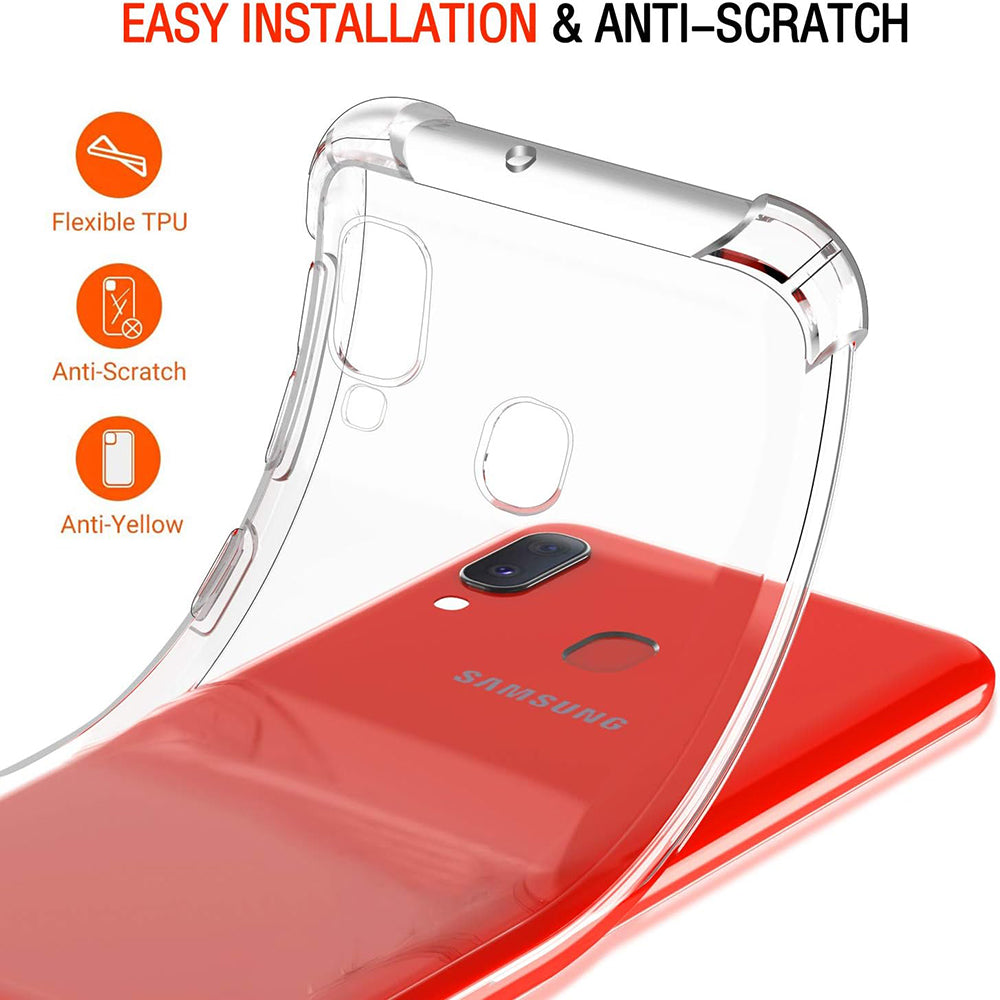 Coque pour Samsung Galaxy A20e A202, Techsuit, Anti-choc Claire, Transparente