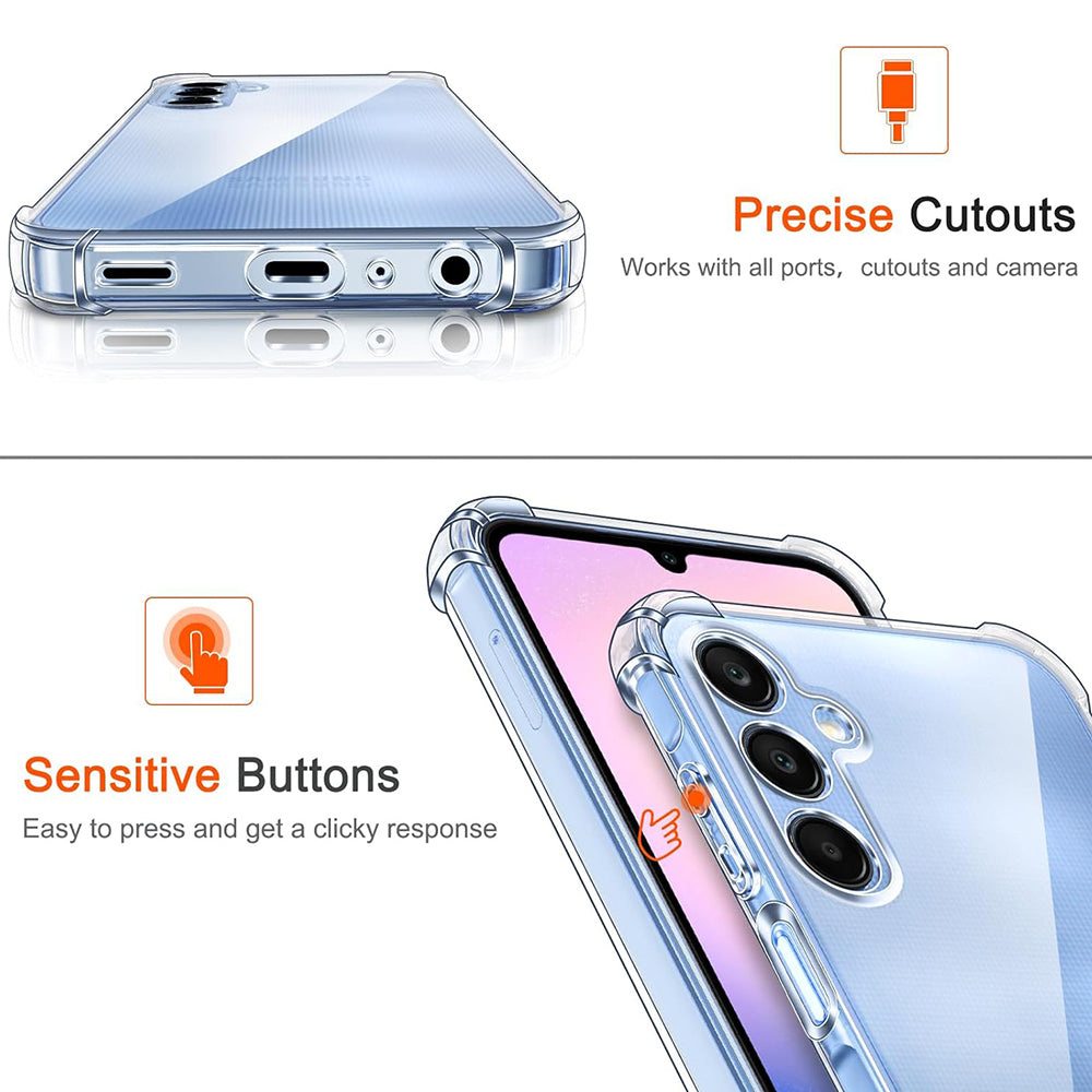 Coque pour Samsung Galaxy A25 A256, Techsuit, Anti-choc Claire, Transparente