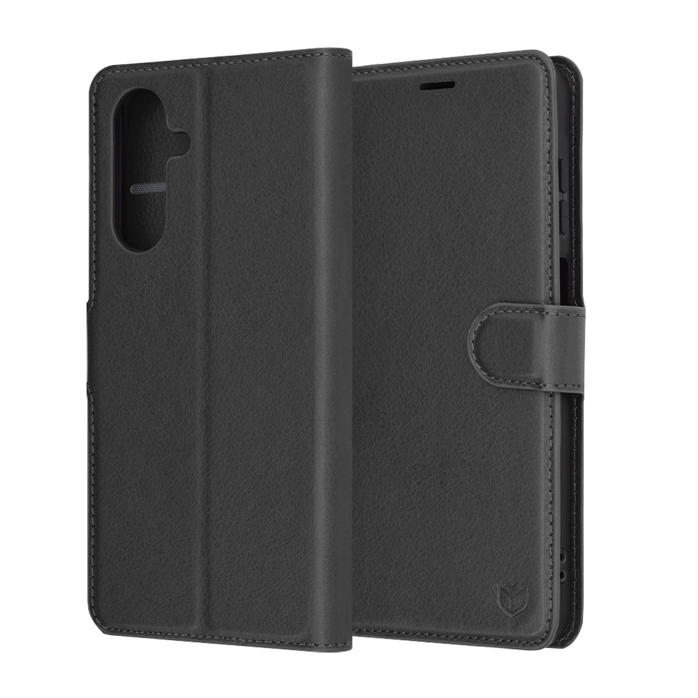 Coque pour Samsung Galaxy A26 A266, Techsuit, Leather Folio, Noire