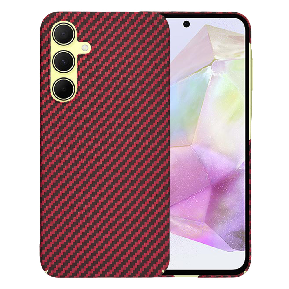 Coque pour Samsung Galaxy A35 5G A356, Techsuit, Carbonite FiberShell, Rouge