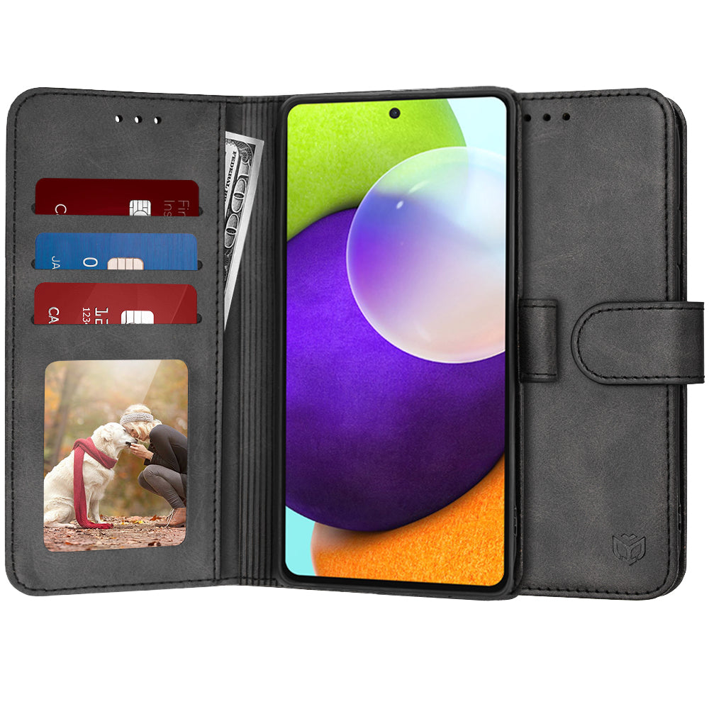 Coque pour Samsung Galaxy A52s 5G A528 / A52 5G A526 / A52 A525, Techsuit, Diary Book, Noire