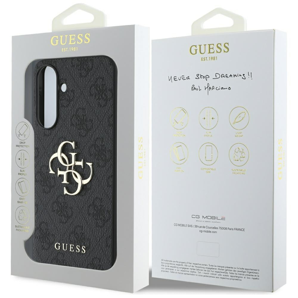 Étui pour Samsung Galaxy A56 A566, Guess, 4G Big Logo, Noir