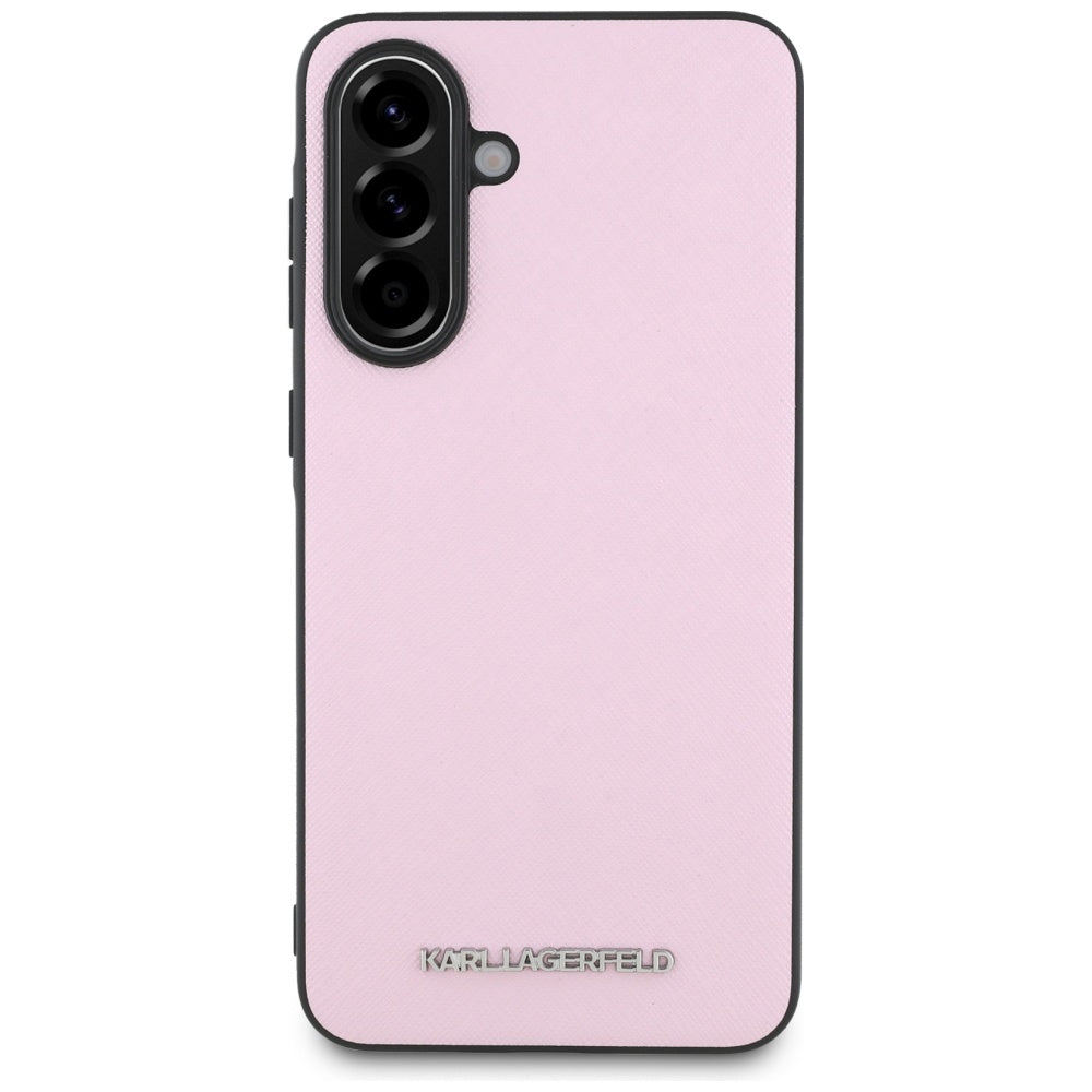 Case for Samsung Galaxy A56 A566, Karl Lagerfeld, Saffiano Metal Logo, Pink