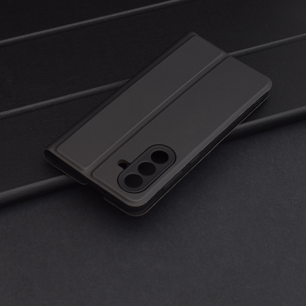 Coque pour Samsung Galaxy A56 A566, Techsuit, Magskin Book, Noire