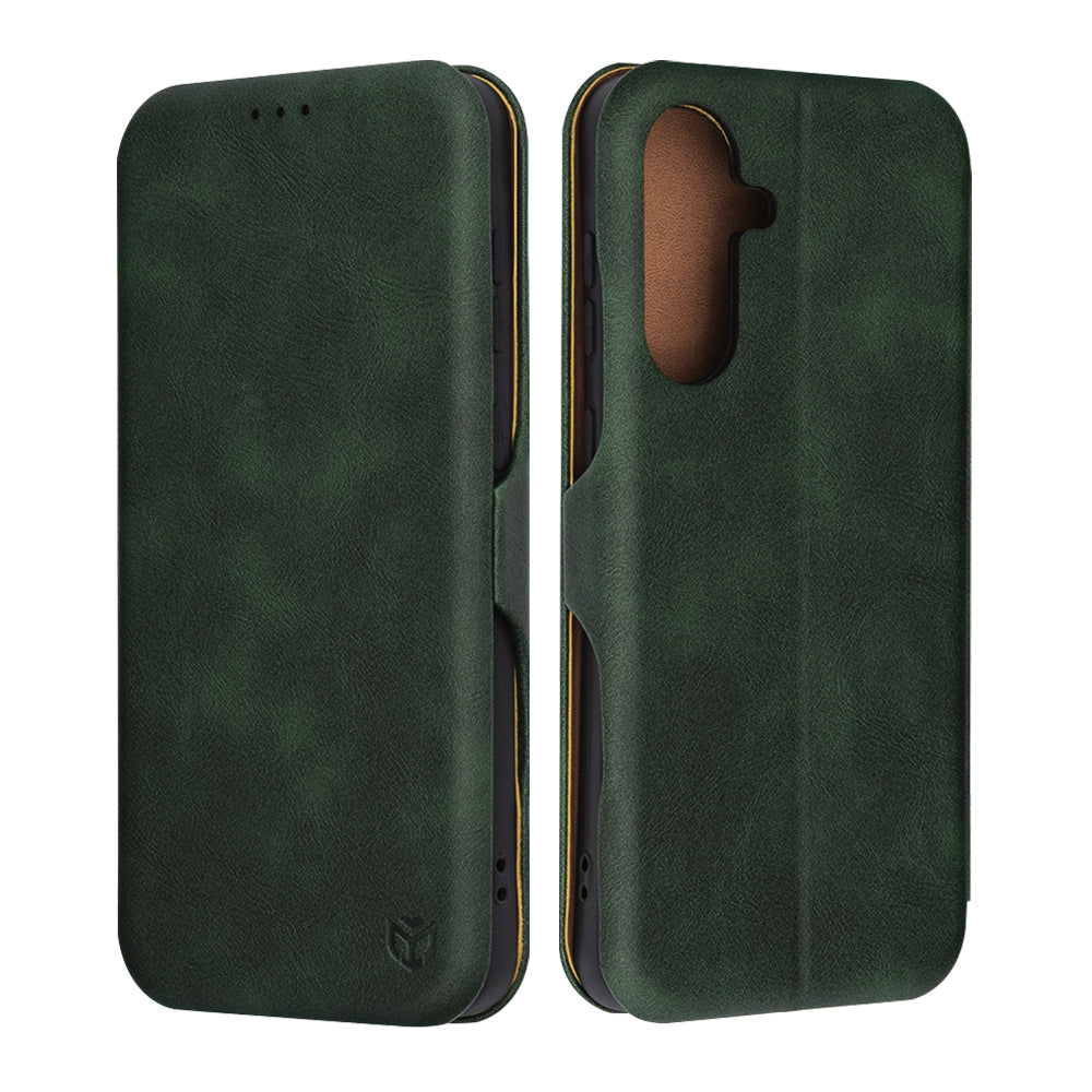 Coque pour Samsung Galaxy A56 A566, Techsuit, Safe Wallet Plus, Vert
