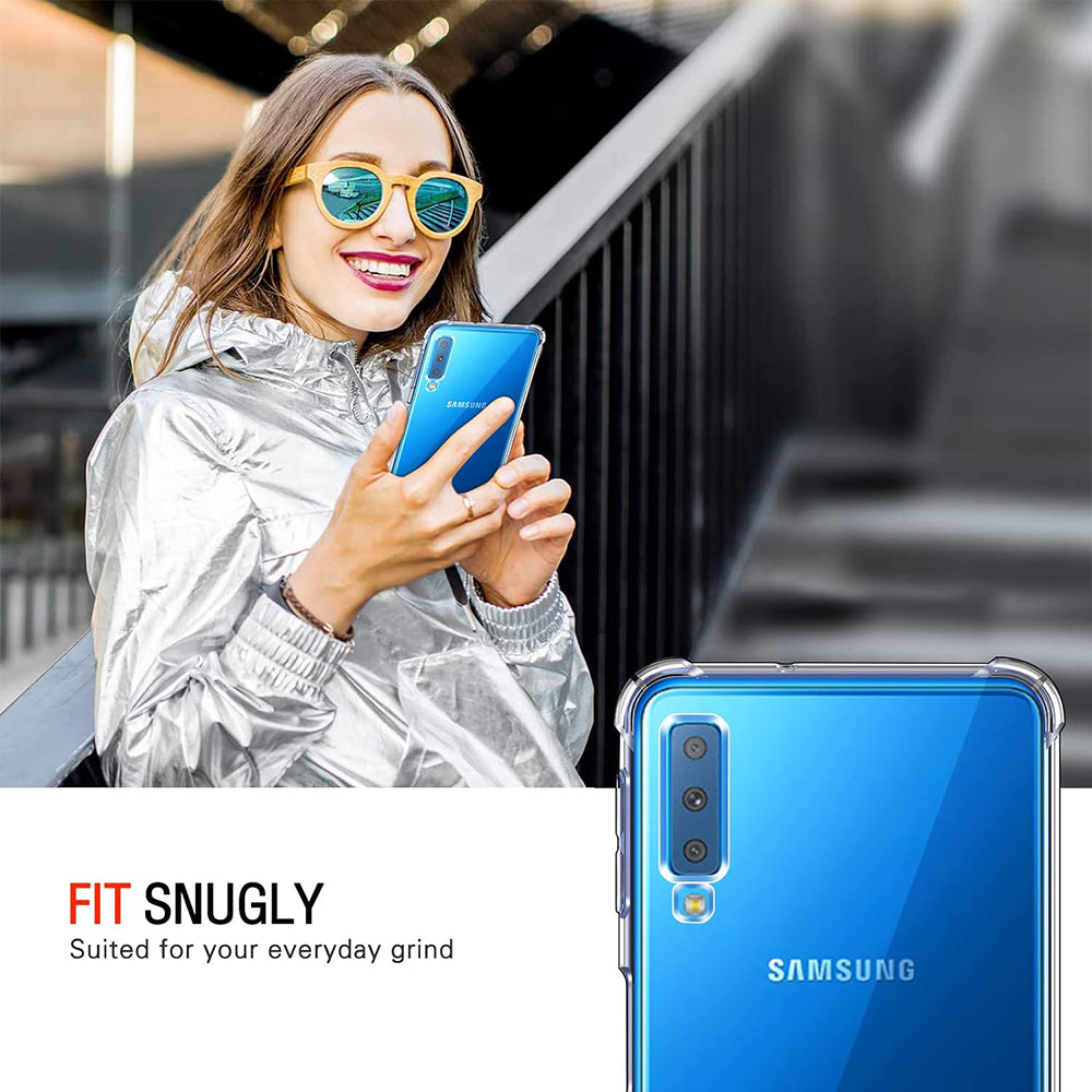 Coque pour Samsung Galaxy A7 (2018) A750, Techsuit, Anti-choc Claire, Transparente