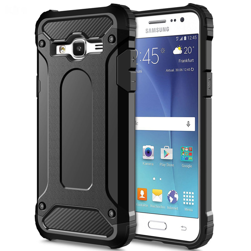 Coque pour Samsung Galaxy J5 J500, Techsuit, Hybrid Armor, Noire