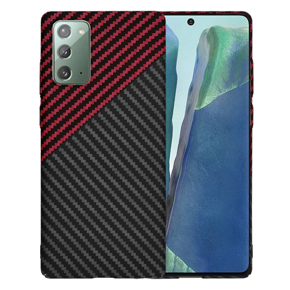 Coque pour Samsung Galaxy Note 20 5G N981 / Note 20 N980, Techsuit, Carbonite FiberShell, Noir Rouge