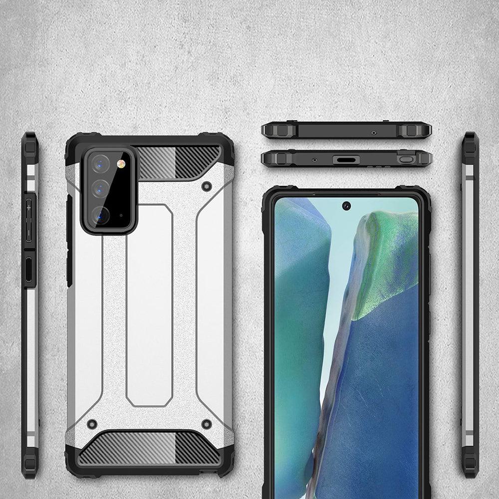 Coque pour Samsung Galaxy Note 20 5G N981 / Note 20 N980, Techsuit, Hybrid Armor, Noire