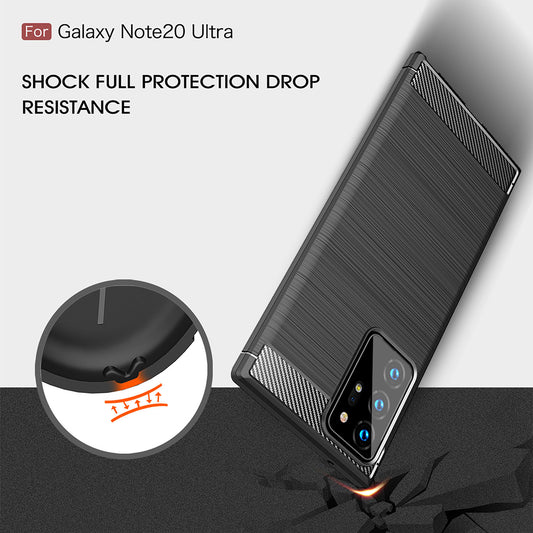 Coque pour Samsung Galaxy Note 20 Ultra 5G N986 / Note 20 Ultra N985, Techsuit, Carbone, Noire