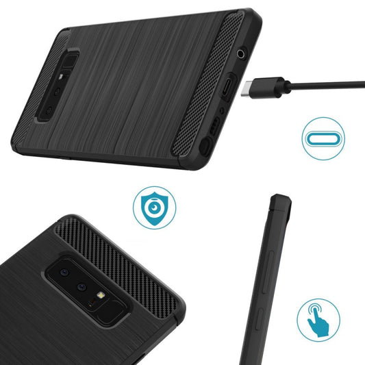 Coque pour Samsung Galaxy Note 8 N950, Techsuit, Carbone, Noire