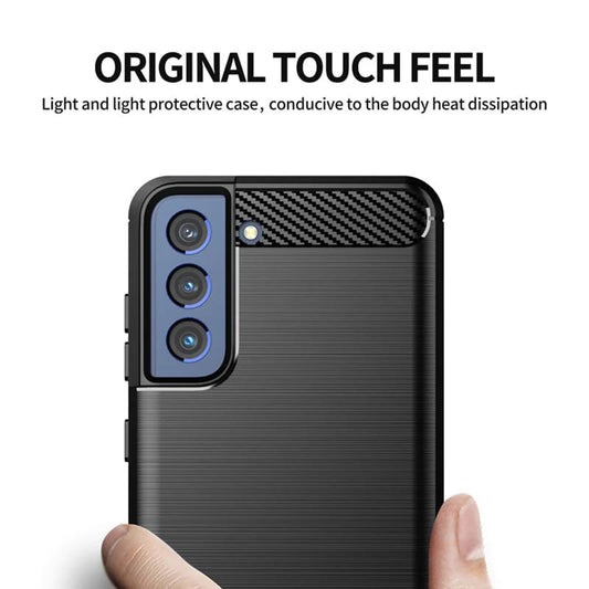Coque pour Samsung Galaxy S21 FE 5G G990, Techsuit, Carbone, Noire
