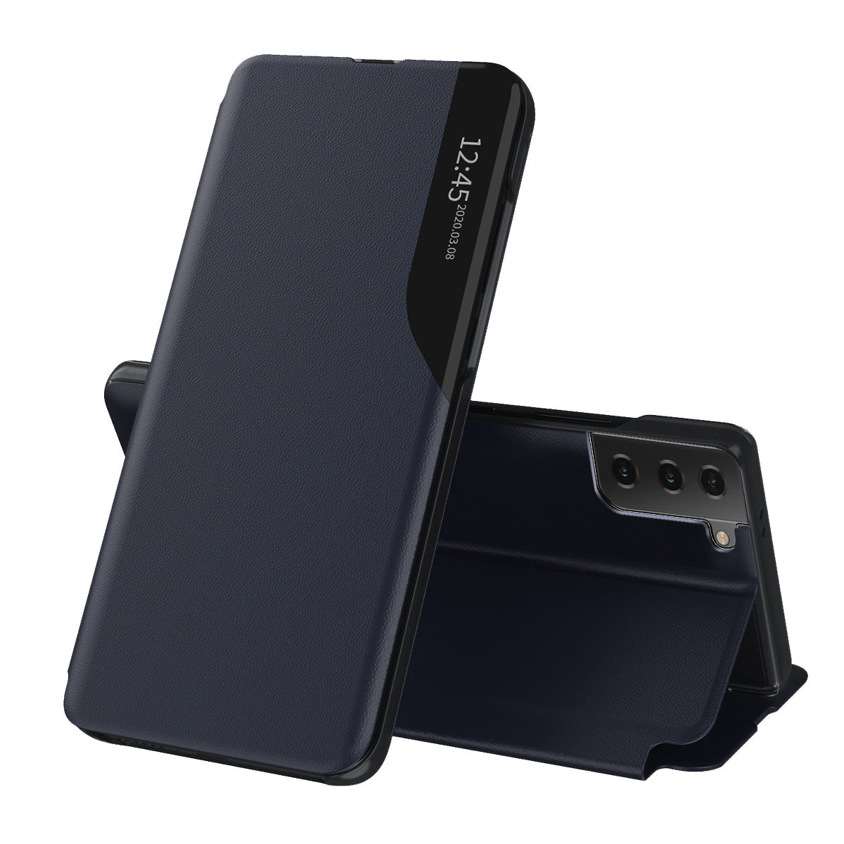 Coque pour Samsung Galaxy S21 FE 5G G990, Techsuit, eFold, Bleu Foncé