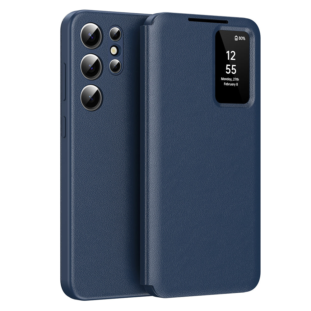 Coque pour Samsung Galaxy S22 Ultra 5G S908, Techsuit, SmartView, Bleue
