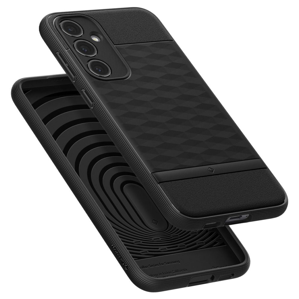 Étui pour Samsung Galaxy S23 FE S711, Spigen, Caseology Parallax, Noir Mat