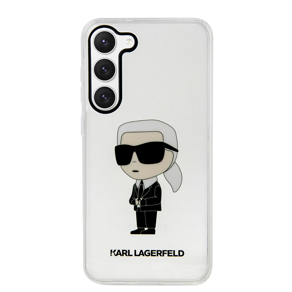 Étui pour Samsung Galaxy S23+ S916, Karl Lagerfeld, Ikonik Karl, Transparent