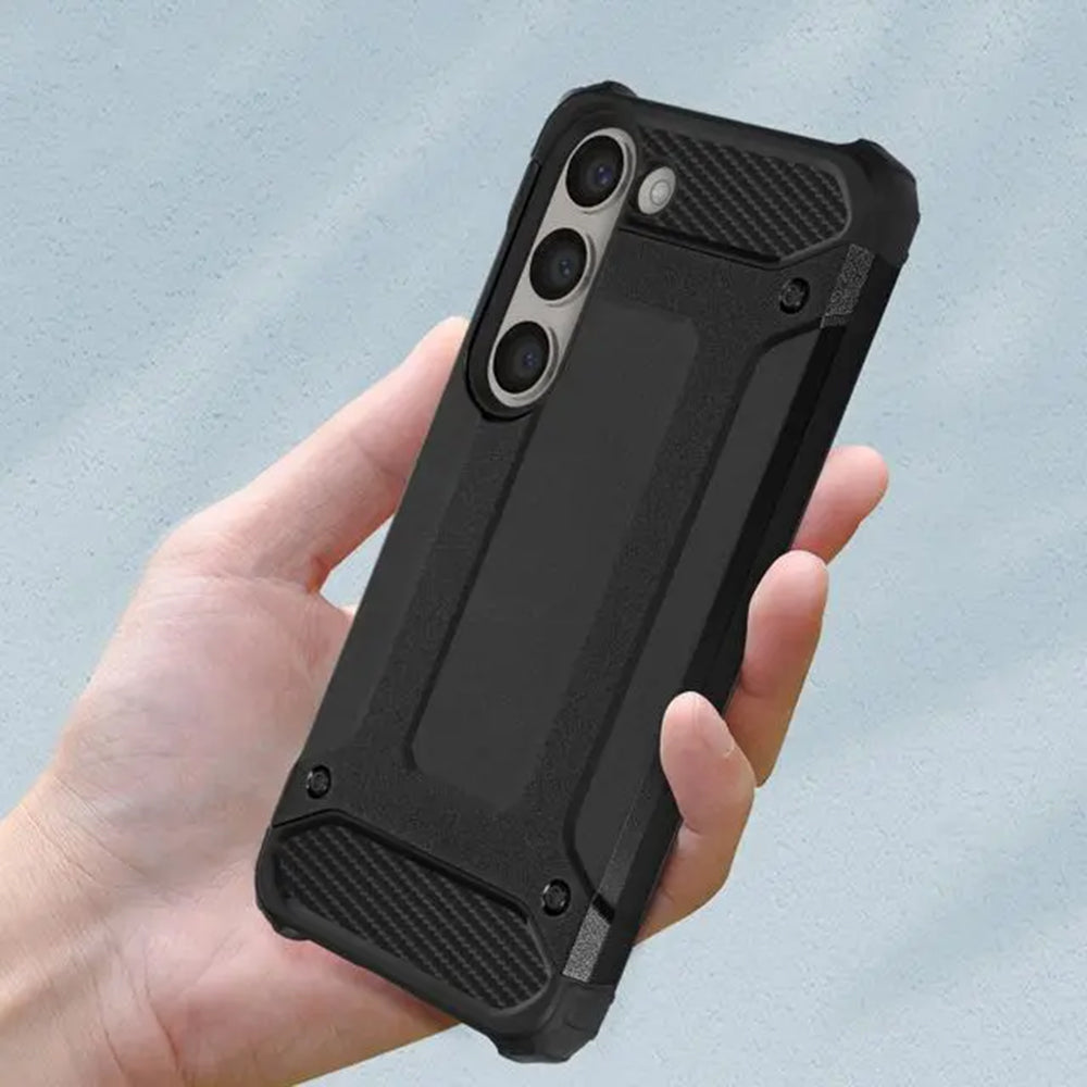 Coque pour Samsung Galaxy S23+ S916, Techsuit, Hybrid Armor, Noire