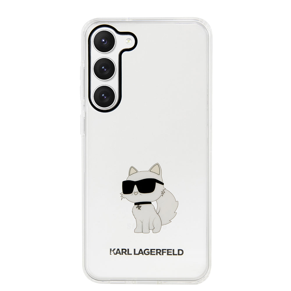 Étui pour Samsung Galaxy S23 S911, Karl Lagerfeld, Ikonik Choupette, Transparent