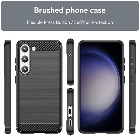 Coque pour Samsung Galaxy S23 S911, Techsuit, Carbone, Noire