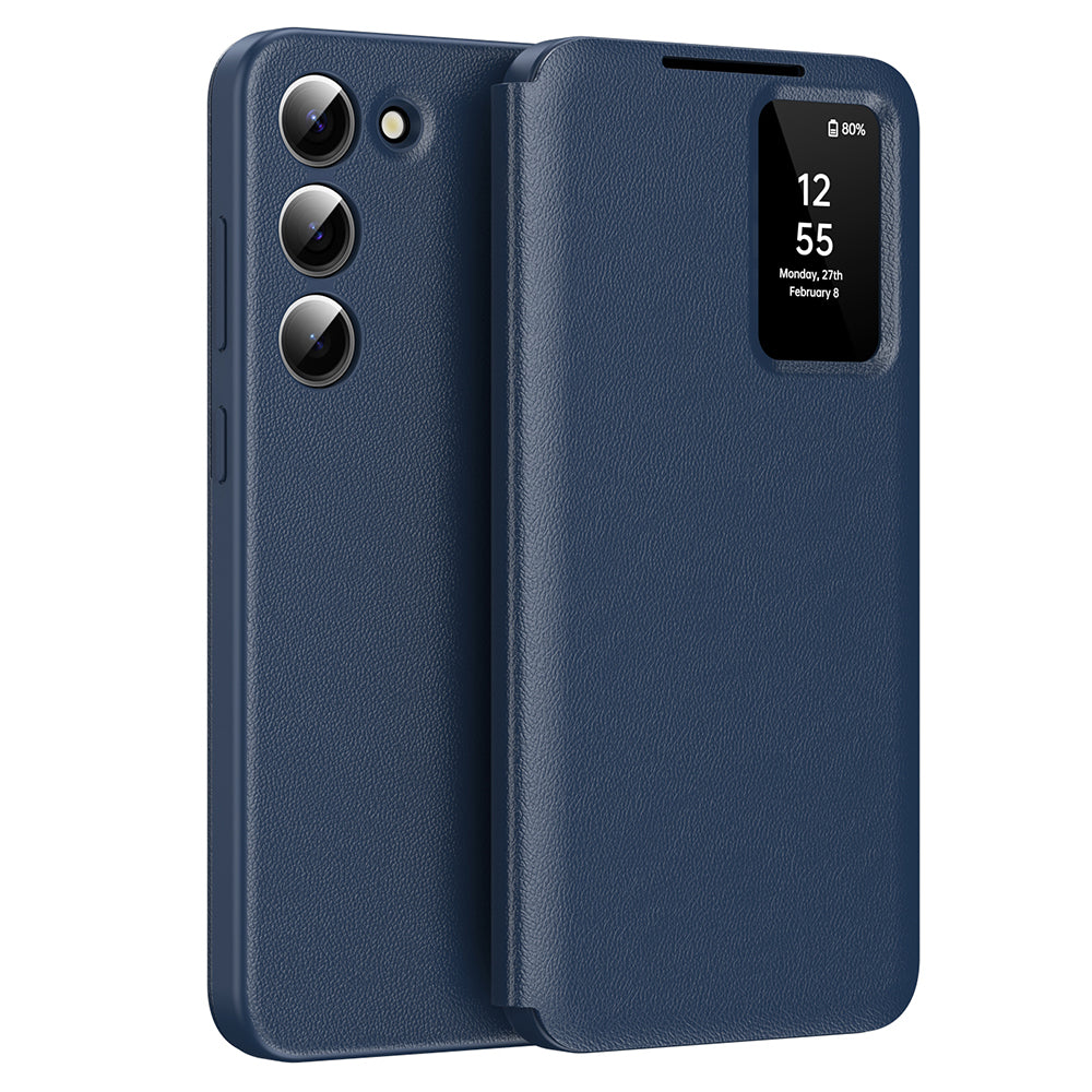 Coque pour Samsung Galaxy S23 S911, Techsuit, SmartView, Bleue