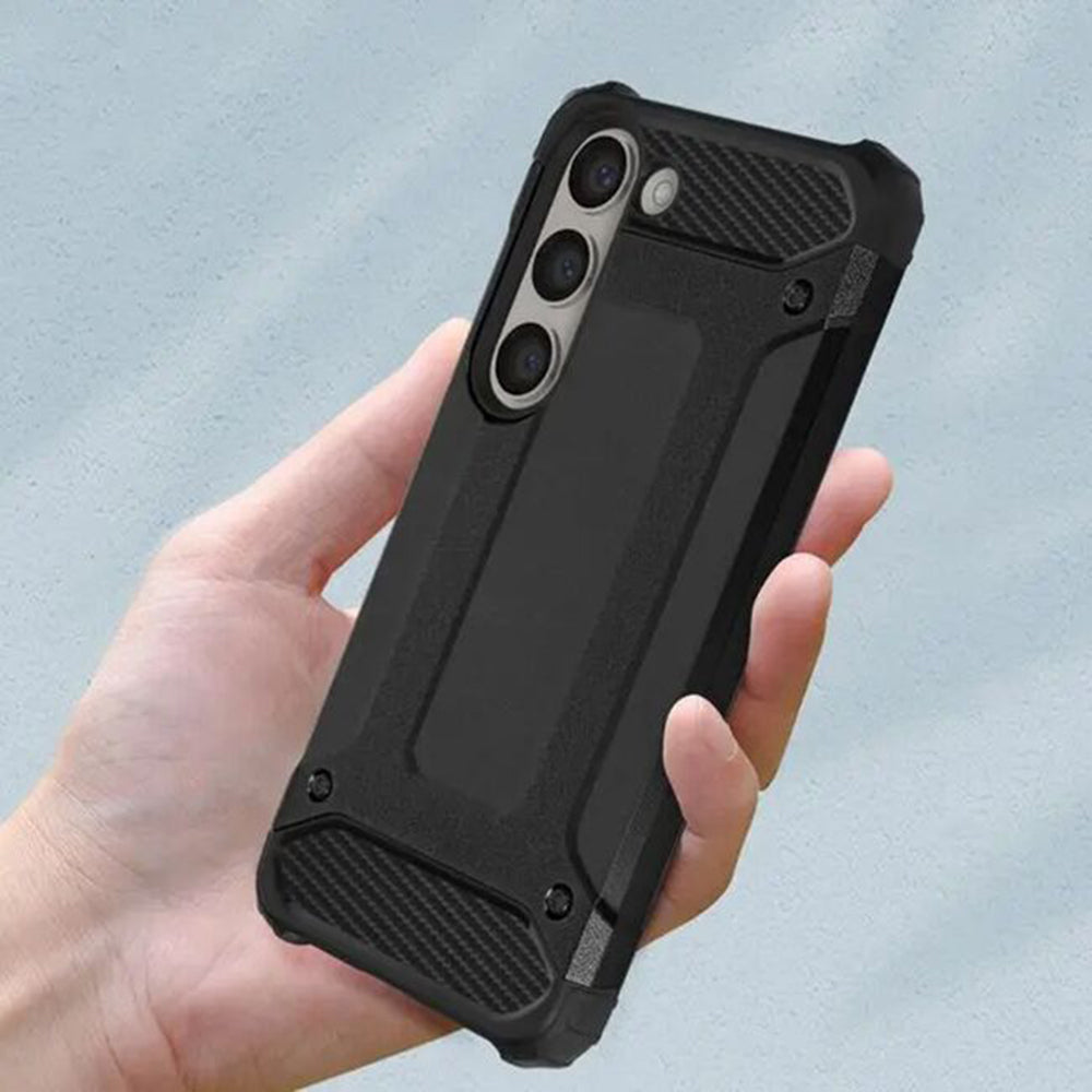 Coque pour Samsung Galaxy S24 FE S721, Techsuit, Hybrid Armor, Noire