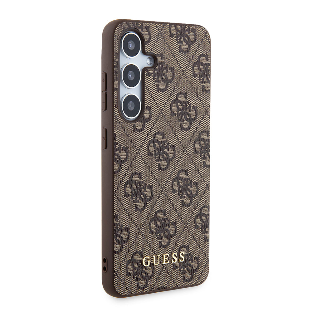 Étui pour Samsung Galaxy S24+ S926, Guess, Logo Or Métallique 4G, Marron