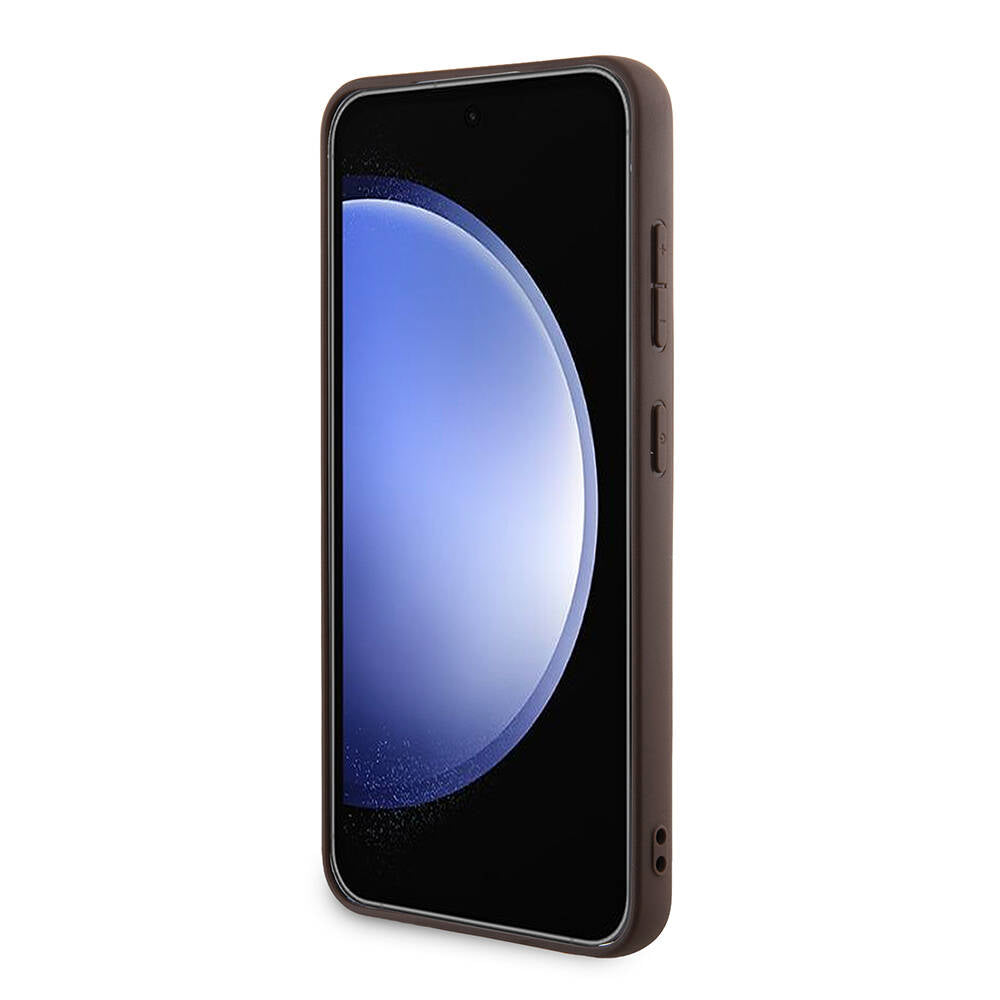 Étui pour Samsung Galaxy S24+ S926, Guess, logo Triangle 4G, Blanc