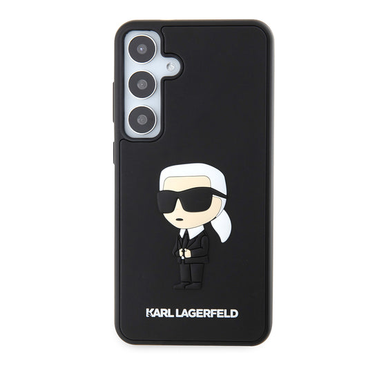 Étui pour Samsung Galaxy S24+ S926, Karl Lagerfeld, 3D Rubber Ikonik Karl, Noir