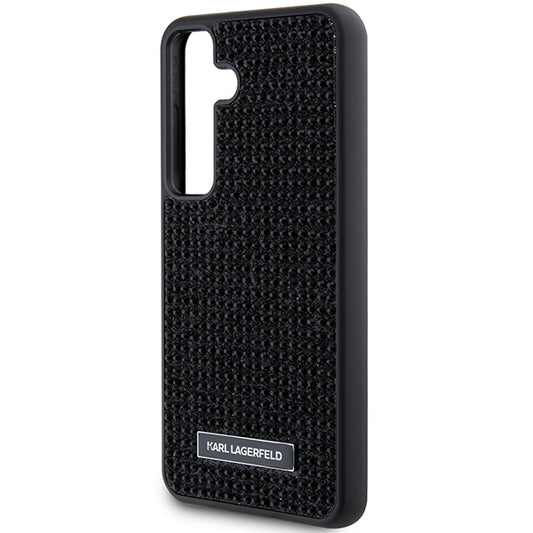 Étui pour Samsung Galaxy S24+ S926, Karl Lagerfeld, Plaque Métallique Strass, Noir