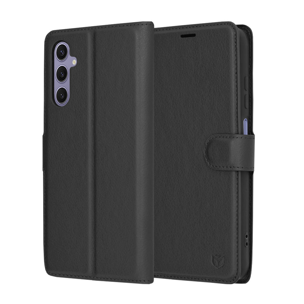 Coque pour Samsung Galaxy S24 S921, Techsuit, Leather Folio, Noire