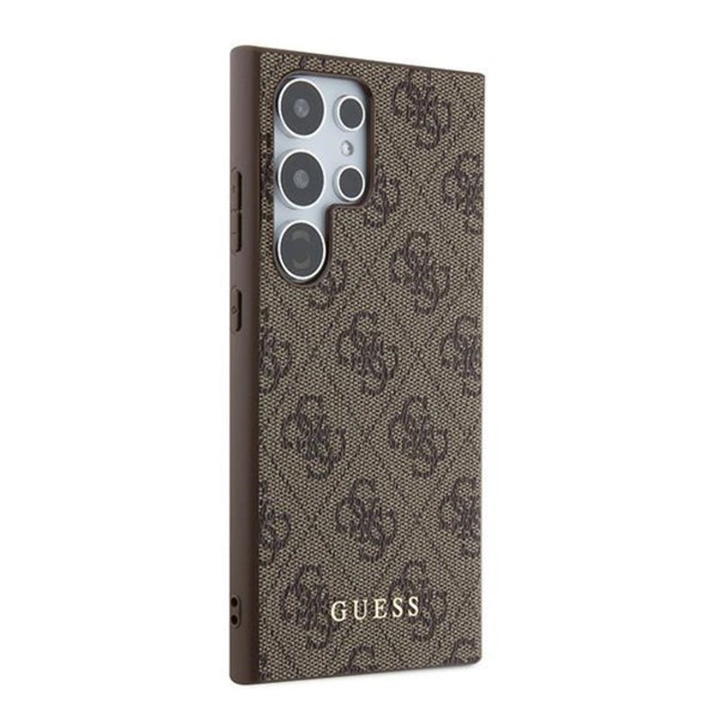 Étui pour Samsung Galaxy S24 Ultra S928, Guess, Logo Or Métal 4G, Marron