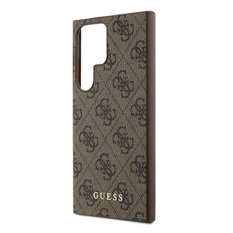 Étui pour Samsung Galaxy S24 Ultra S928, Guess, Logo Or Métal 4G, Marron