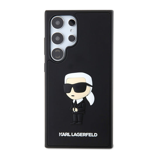 Étui pour Samsung Galaxy S24 Ultra S928, Karl Lagerfeld, 3D Rubber Ikonik Karl, Noir