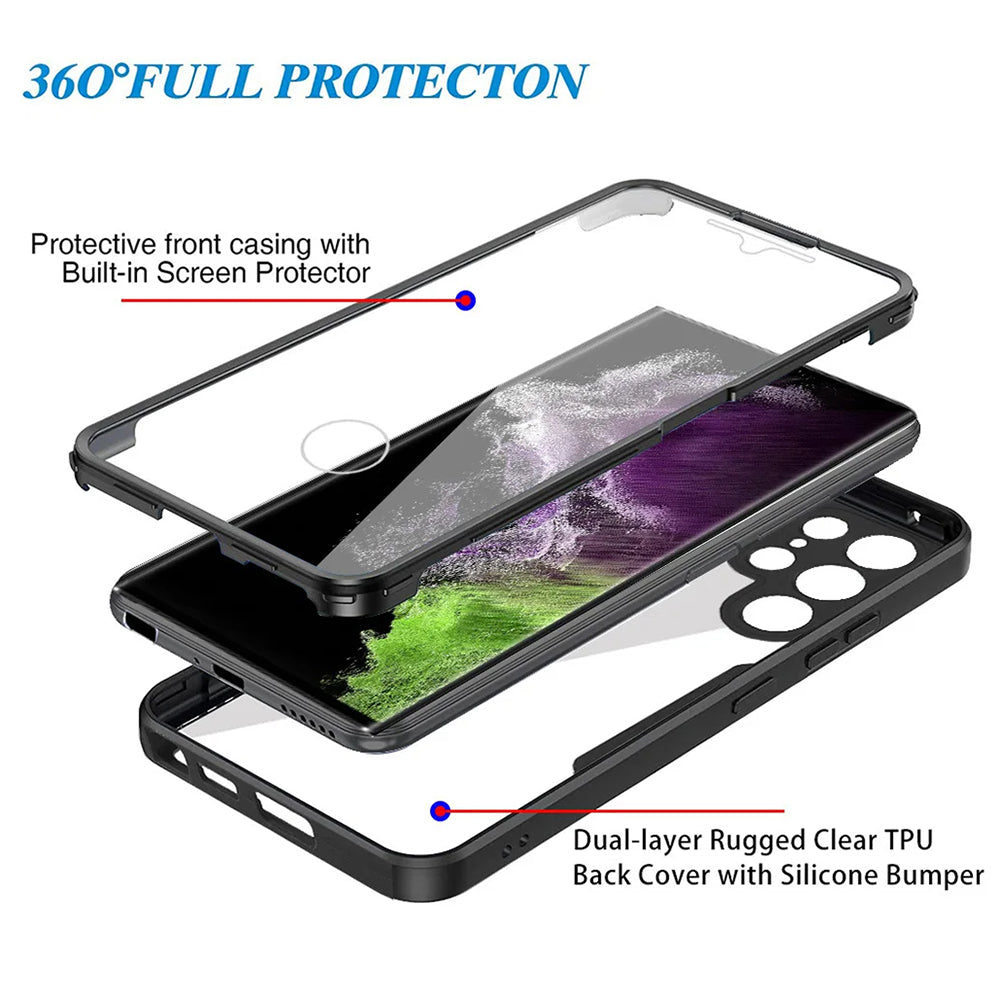 Coque pour Samsung Galaxy S24 Ultra S928, Techsuit, ColorVerse 360, Noire