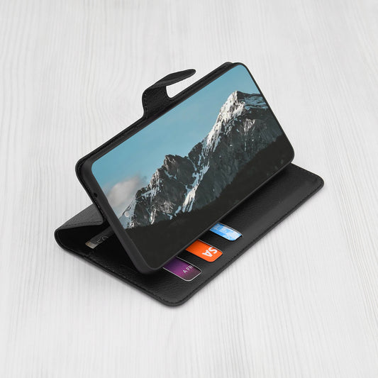 Coque pour Samsung Galaxy S24 Ultra S928, Techsuit, Folio en cuir, Noire