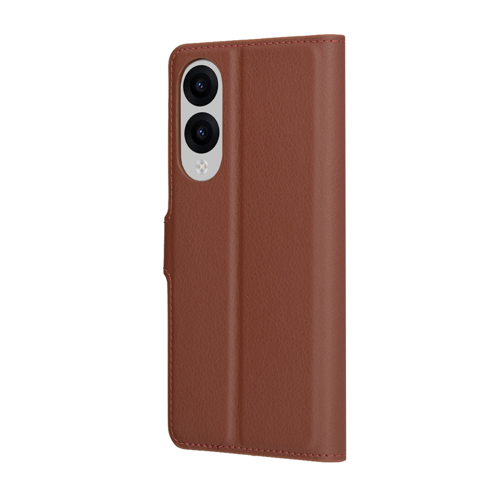 Coque pour Samsung Galaxy S25 Edge S937, Techsuit, Leather Folio, Marron