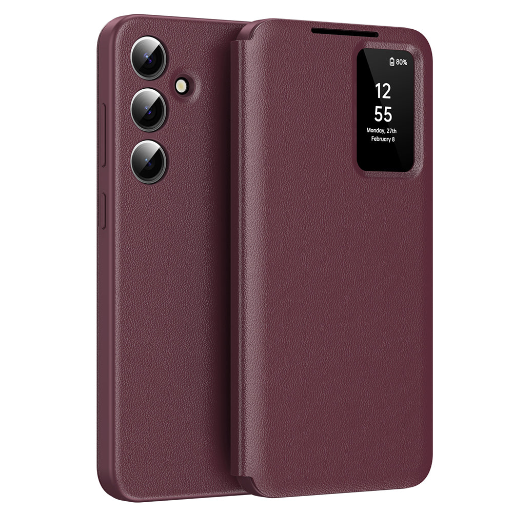 Coque pour Samsung Galaxy S25+ S936, Techsuit, SmartView, Rouge