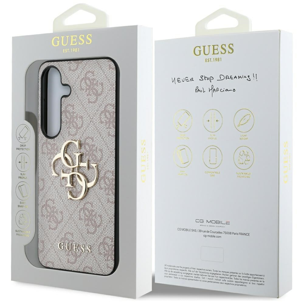 Étui pour Samsung Galaxy S25 S931, Guess, 4G Big Logo, Rose