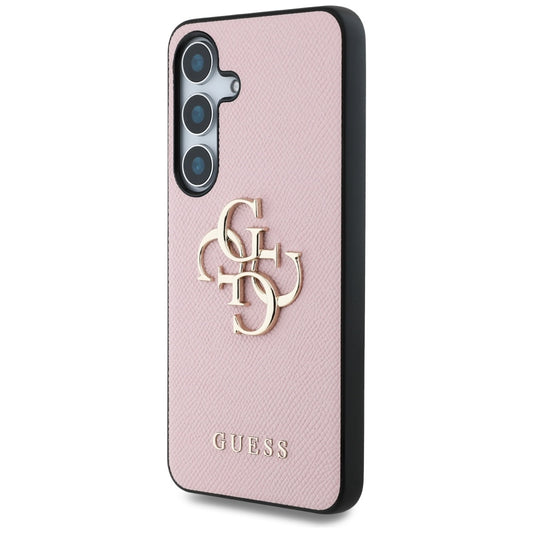 Étui pour Samsung Galaxy S25 S931, Guess, 4G Grained Big and Classic Logo, Rose