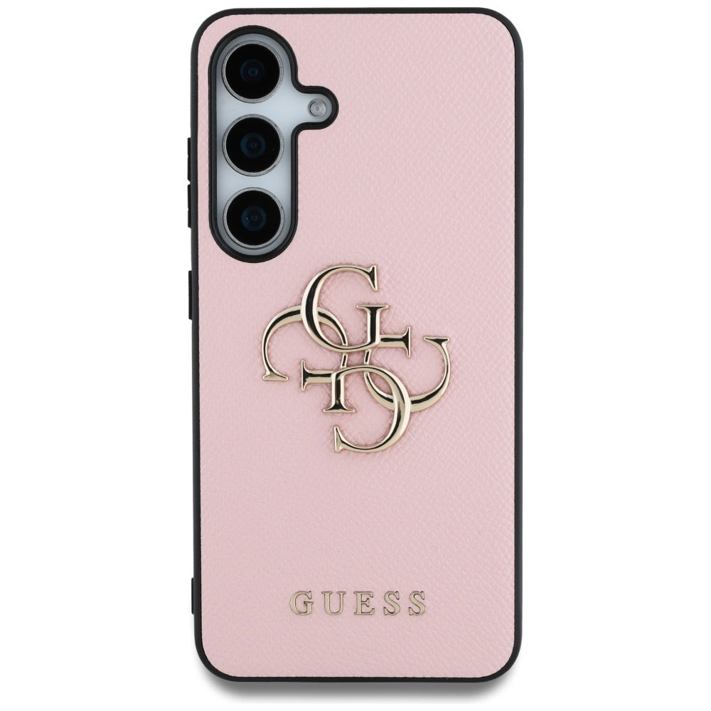 Étui pour Samsung Galaxy S25 S931, Guess, 4G Grained Big and Classic Logo, Rose