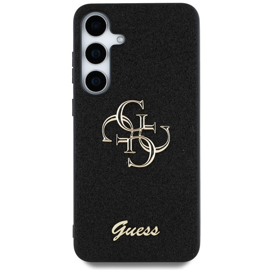 Étui pour Samsung Galaxy S25 S931, Guess, Glitter Big 4G Script, Noir