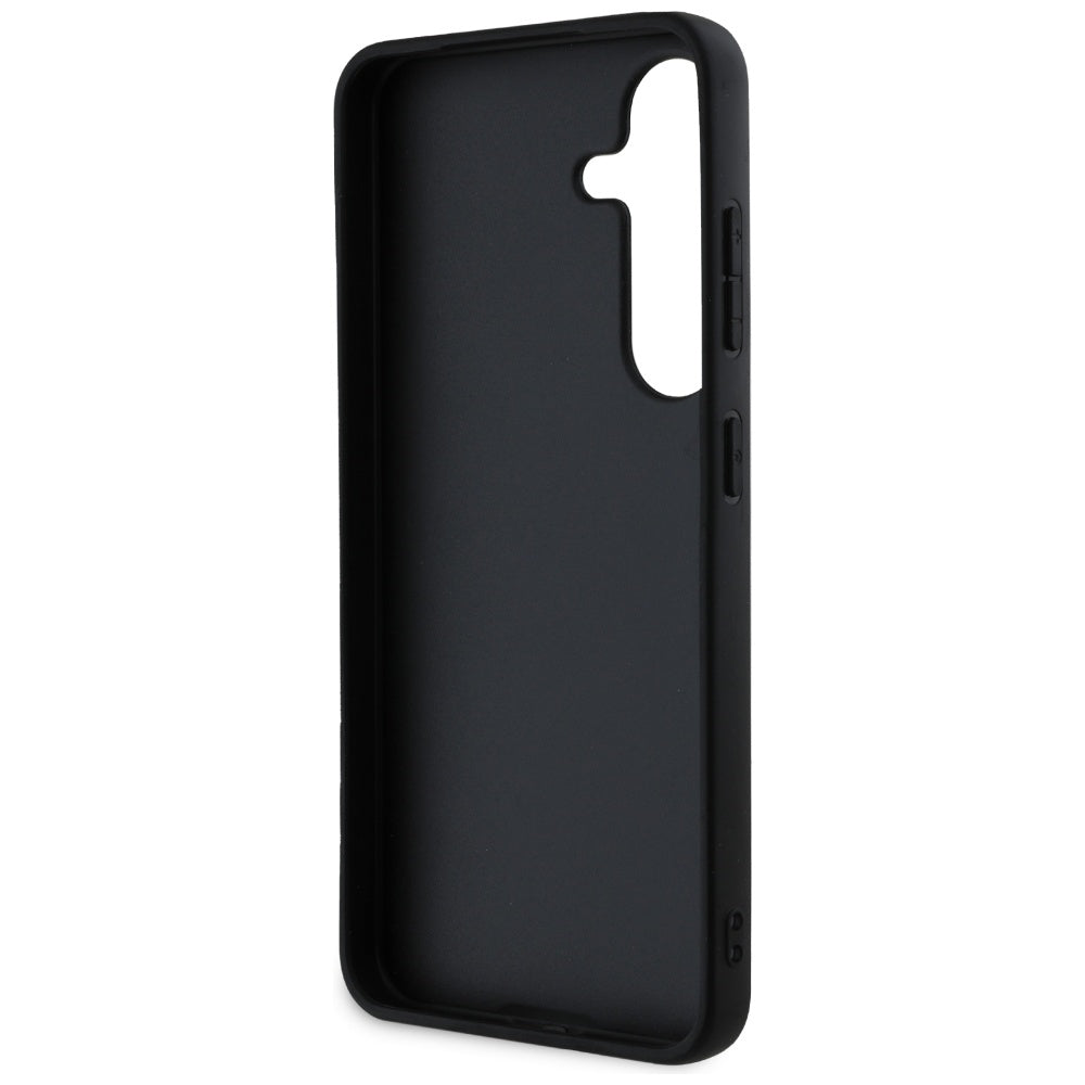 Case for Samsung Galaxy S25 S931, Guess, Grained Hot Stamp 4G Triangle, Black
